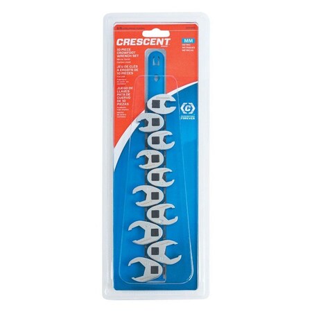 Weller Crescent Metric Crowfoot Wrench Set 10 pc CCFWS1N